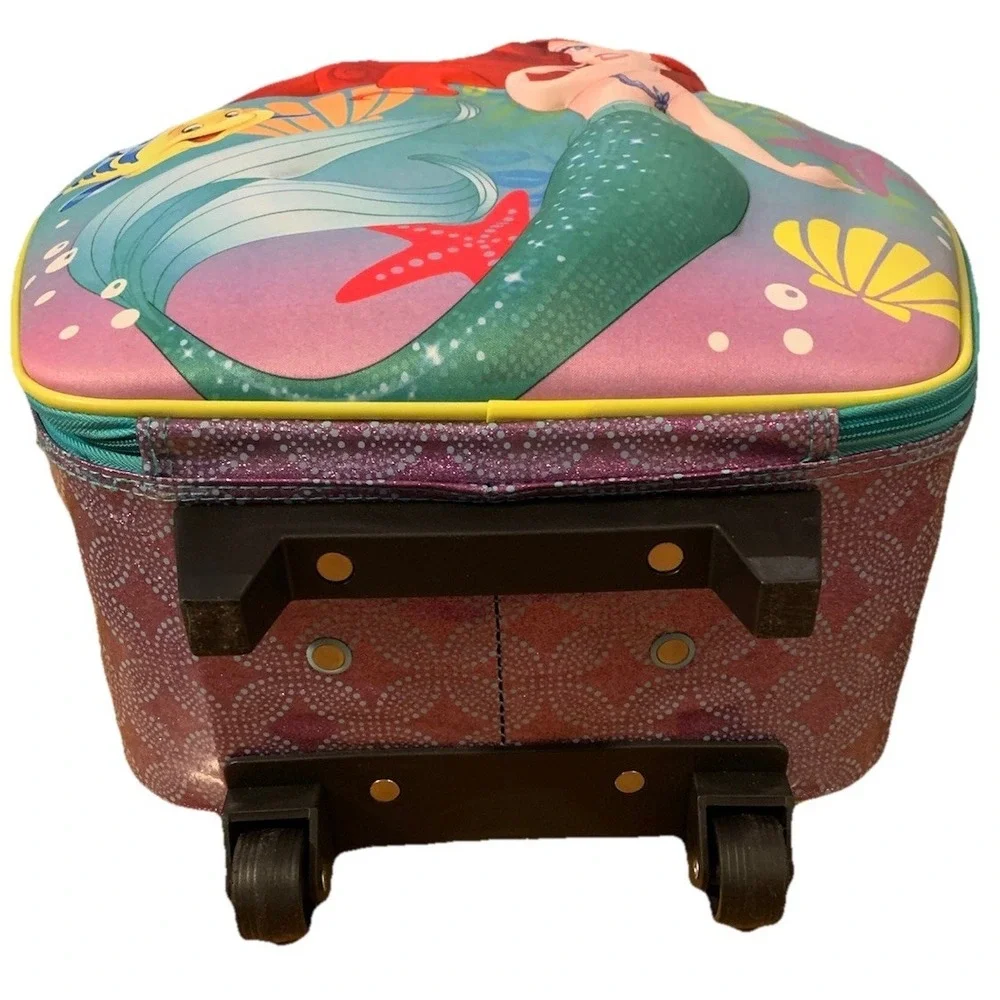 Rare Disney Store The‎ Little Mermaid Ariel 3D Glitter Child Size Luggage NWOT